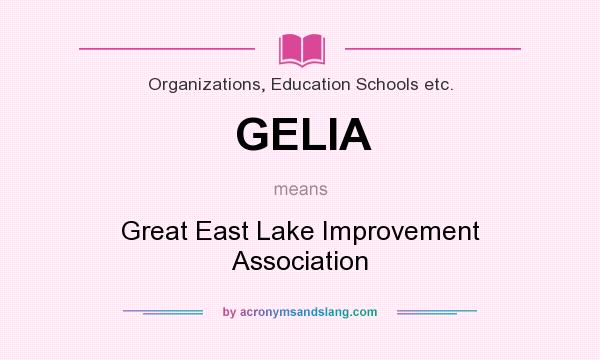What does GELIA mean? It stands for Great East Lake Improvement Association