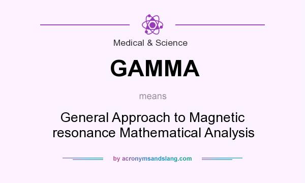 What does GAMMA mean? It stands for General Approach to Magnetic resonance Mathematical Analysis