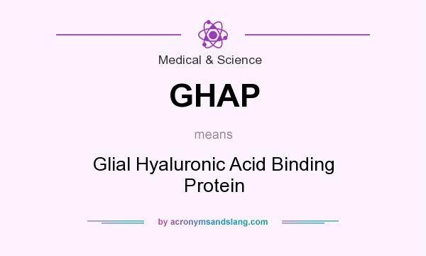 What does GHAP mean? It stands for Glial Hyaluronic Acid Binding Protein