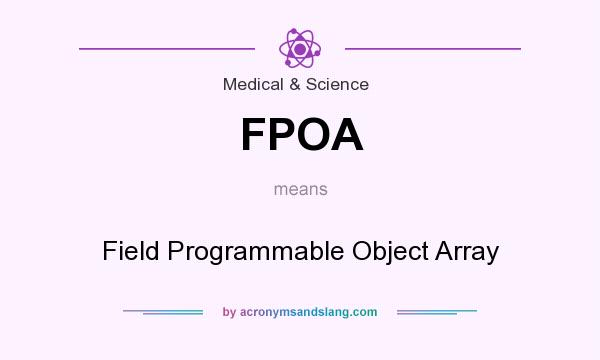 What does FPOA mean? It stands for Field Programmable Object Array