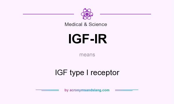 What does IGF-IR mean? It stands for IGF type I receptor