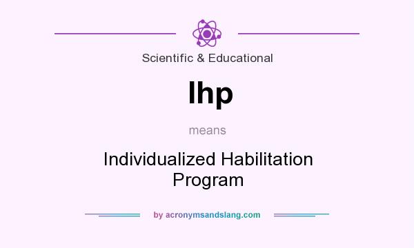 What does Ihp mean? It stands for Individualized Habilitation Program