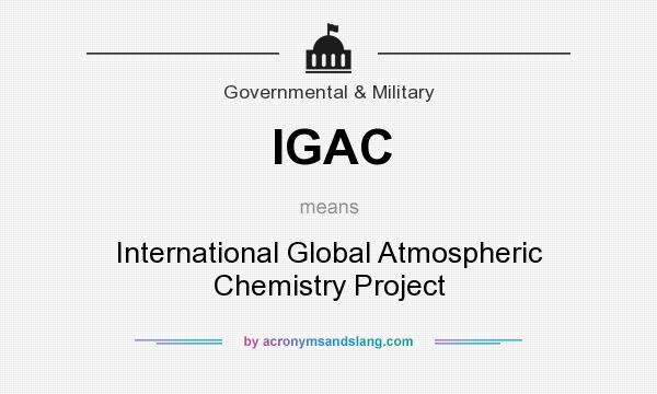 What does IGAC mean? It stands for International Global Atmospheric Chemistry Project