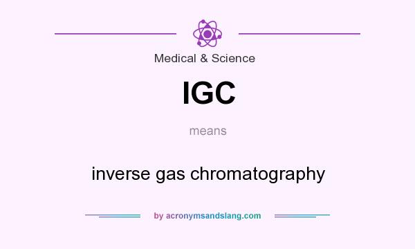 What does IGC mean? It stands for inverse gas chromatography