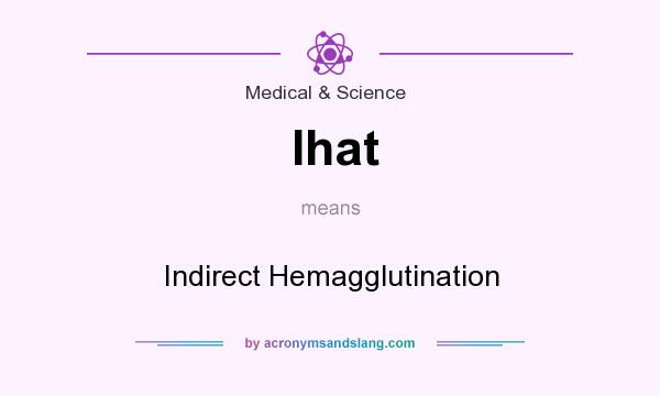 What does Ihat mean? It stands for Indirect Hemagglutination