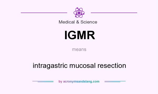 What does IGMR mean? It stands for intragastric mucosal resection