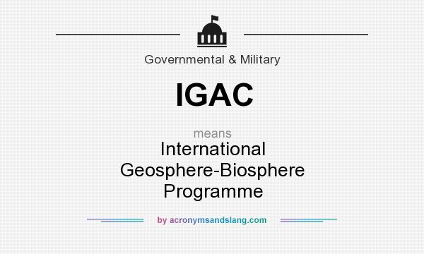 What does IGAC mean? It stands for International Geosphere-Biosphere Programme