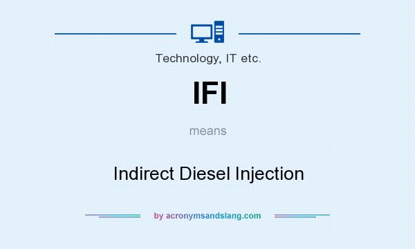 What does IFI mean? It stands for Indirect Diesel Injection