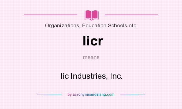 What does Iicr mean? It stands for Iic Industries, Inc.