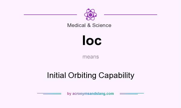 What does Ioc mean? It stands for Initial Orbiting Capability