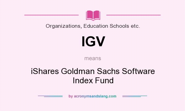 What does IGV mean? It stands for iShares Goldman Sachs Software Index Fund