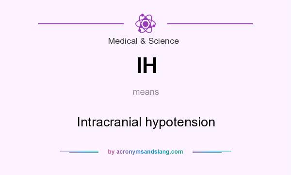 What does IH mean? It stands for Intracranial hypotension