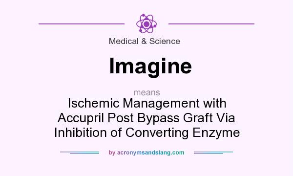 What does Imagine mean? It stands for Ischemic Management with Accupril Post Bypass Graft Via Inhibition of Converting Enzyme