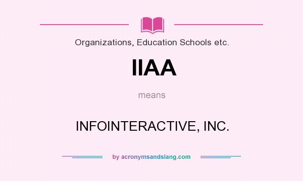 What does IIAA mean? It stands for INFOINTERACTIVE, INC.
