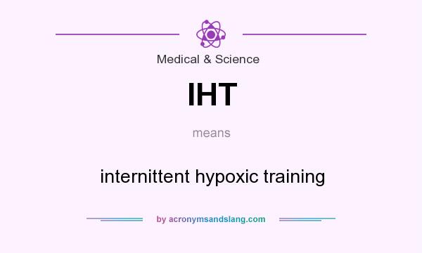 What does IHT mean? It stands for internittent hypoxic training