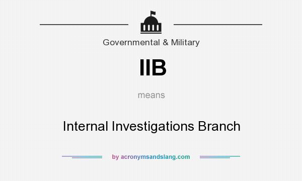 What does IIB mean? It stands for Internal Investigations Branch