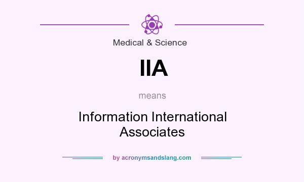 What does IIA mean? It stands for Information International Associates