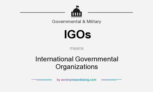 What does IGOs mean? It stands for International Governmental Organizations