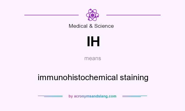 What does IH mean? It stands for immunohistochemical staining