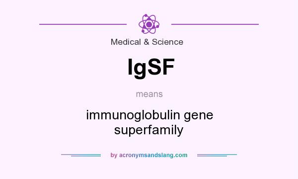 What does IgSF mean? It stands for immunoglobulin gene superfamily