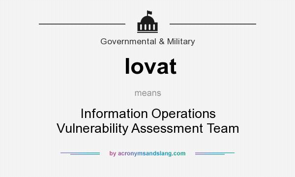 What does Iovat mean? It stands for Information Operations Vulnerability Assessment Team