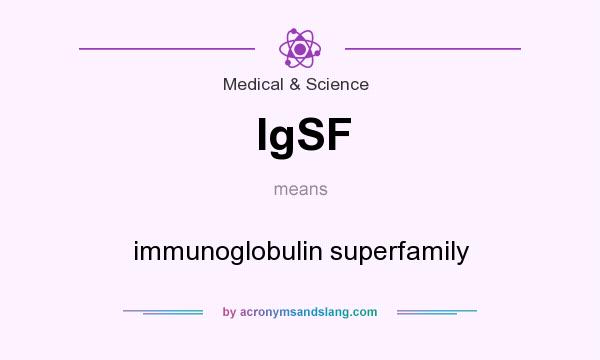 What does IgSF mean? It stands for immunoglobulin superfamily