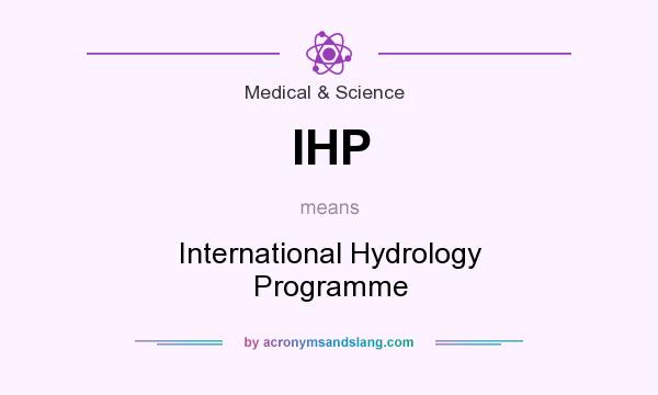 What does IHP mean? It stands for International Hydrology Programme
