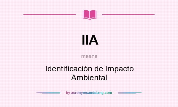 What does IIA mean? It stands for Identificación de Impacto Ambiental