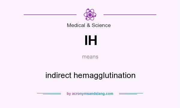 What does IH mean? It stands for indirect hemagglutination