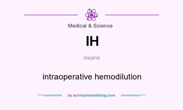 What does IH mean? It stands for intraoperative hemodilution