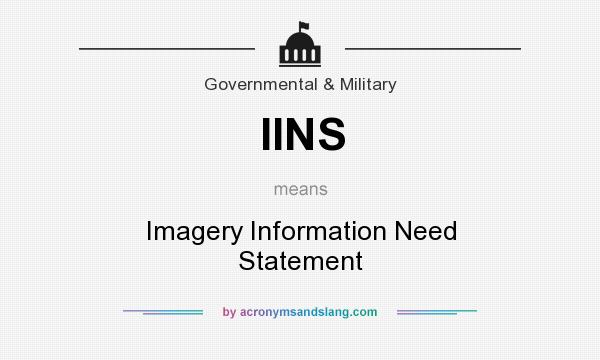 What does IINS mean? It stands for Imagery Information Need Statement
