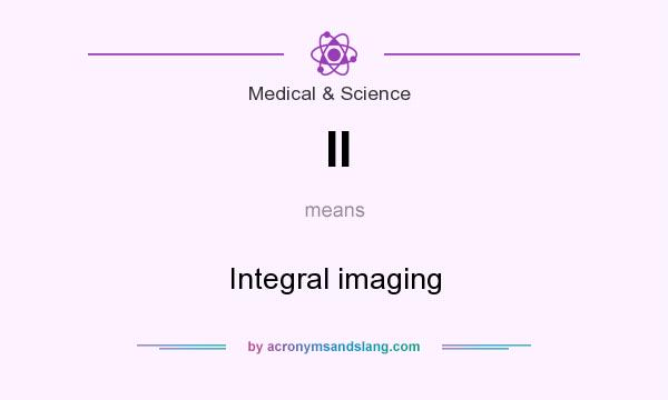 What does II mean? It stands for Integral imaging