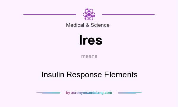 What does Ires mean? It stands for Insulin Response Elements