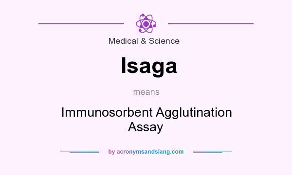 What does Isaga mean? It stands for Immunosorbent Agglutination Assay