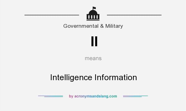 What does II mean? It stands for Intelligence Information