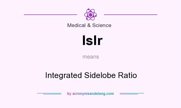 What does Islr mean? It stands for Integrated Sidelobe Ratio