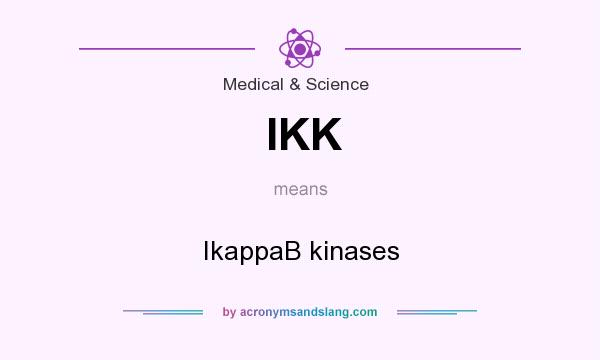 What does IKK mean? It stands for IkappaB kinases