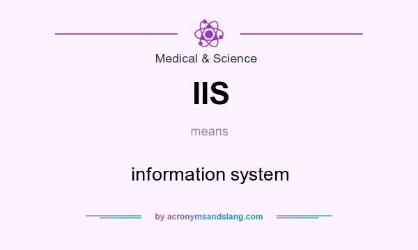 What does IIS mean? It stands for information system