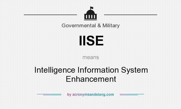 What does IISE mean? It stands for Intelligence Information System Enhancement