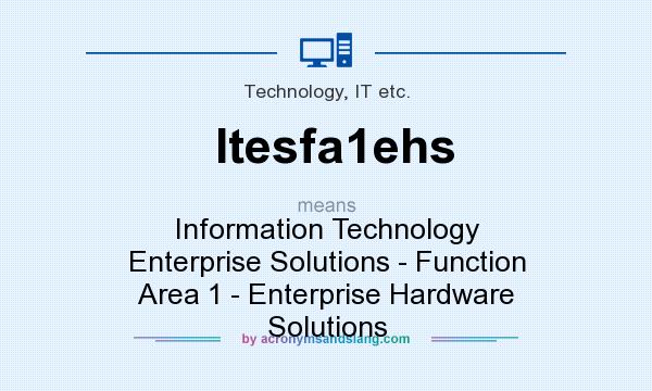 What does Itesfa1ehs mean? It stands for Information Technology Enterprise Solutions - Function Area 1 - Enterprise Hardware Solutions