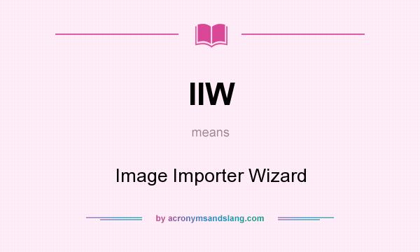 What does IIW mean? It stands for Image Importer Wizard