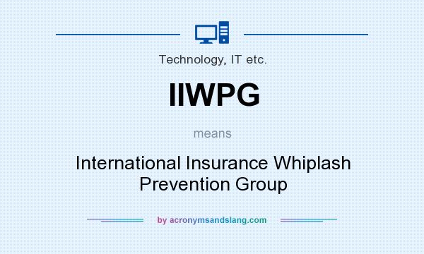 What does IIWPG mean? It stands for International Insurance Whiplash Prevention Group