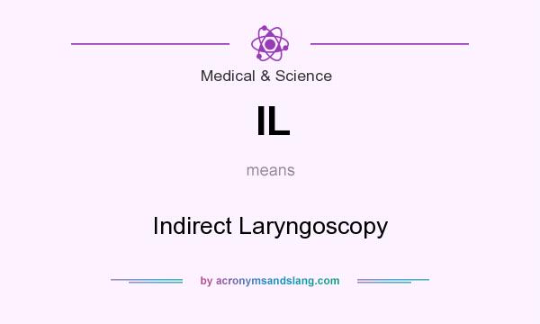 What does IL mean? It stands for Indirect Laryngoscopy