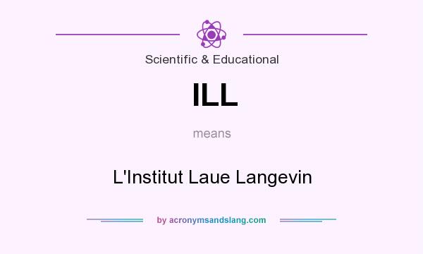 What does ILL mean? It stands for L`Institut Laue Langevin