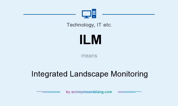 What does ILM mean? It stands for Integrated Landscape Monitoring