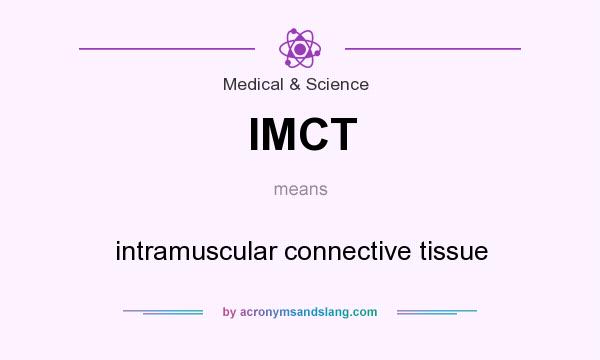 What does IMCT mean? It stands for intramuscular connective tissue