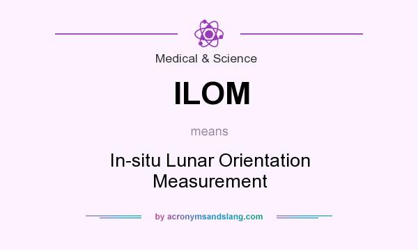 What does ILOM mean? It stands for In-situ Lunar Orientation Measurement