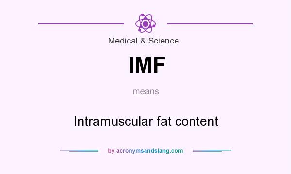 What does IMF mean? It stands for Intramuscular fat content