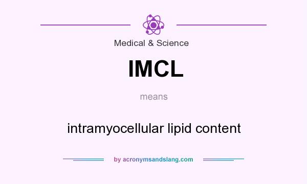 What does IMCL mean? It stands for intramyocellular lipid content