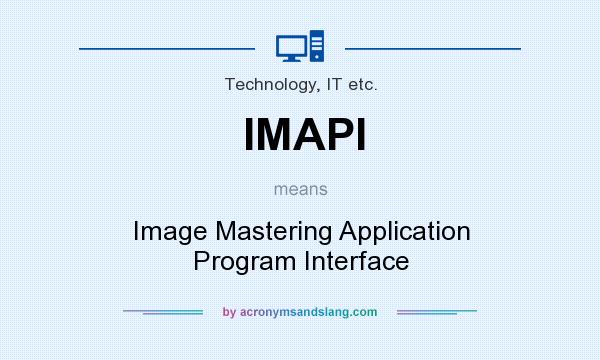 What does IMAPI mean? It stands for Image Mastering Application Program Interface
